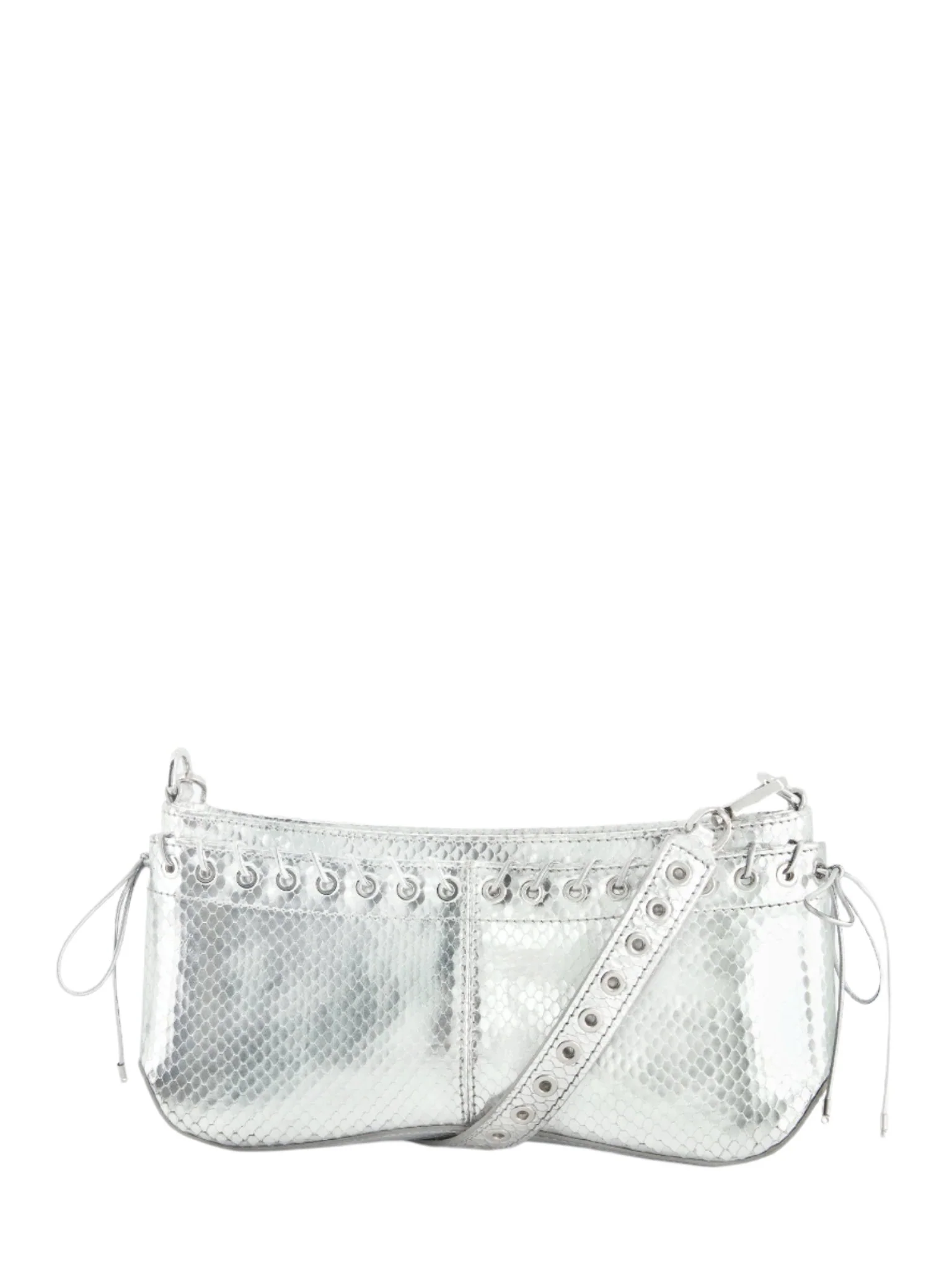 The Cleavage Bag Silver Embossed Leather - Image 4