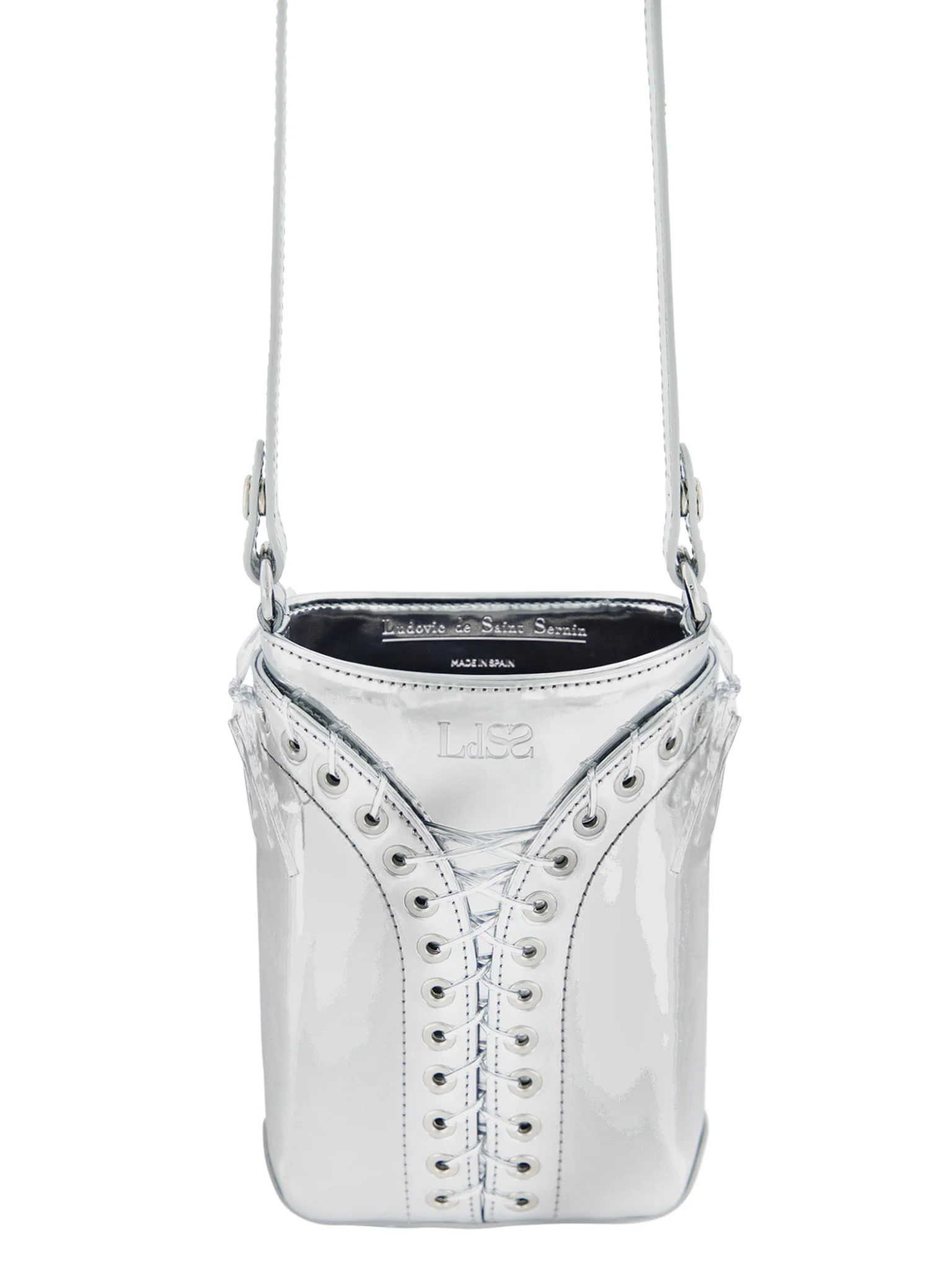 The Cleavage Crossbody Bag in Mirror Leather - Image 3